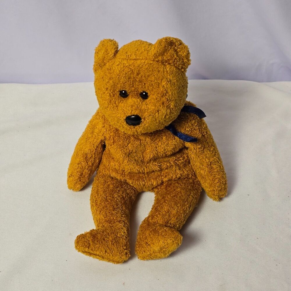 1999 TY Beanie Baby Fuzz  Retired Brown Fuzzy Teddy Bear‎  No Tag Attached